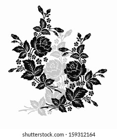 Rose motif,Flower design elements vector