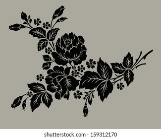 Rose motif,Flower design elements vector