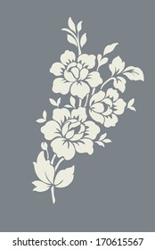 Rose motif,Flower design elements vector