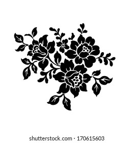 Rose motif,Flower design elements vector