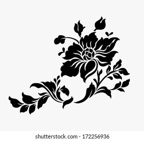 Rose Motif,Flower Design Elements Vector