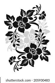 Rose motif,Flower design elements vector