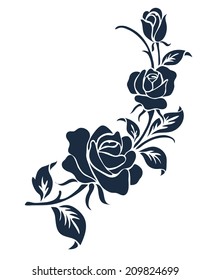 Rose motif,Flower design elements vector 