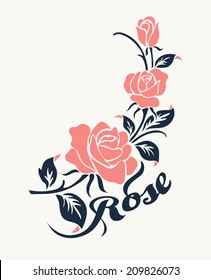 Rose motif,Flower design elements vector