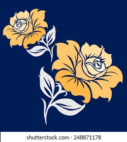 Rose motif,Flower design elements vector