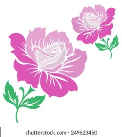 Rose motif,Flower design elements vector