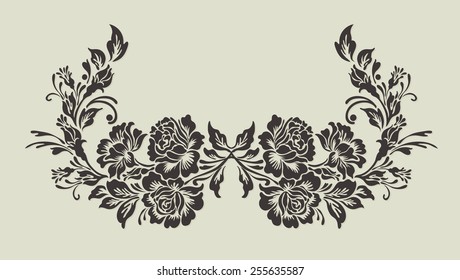 Rose motif,Flower design elements vector