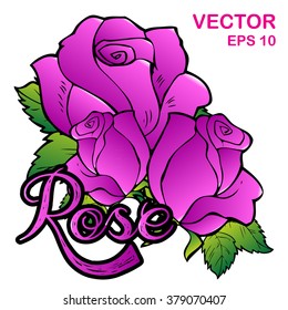 Rose motif,Flower design elements vector