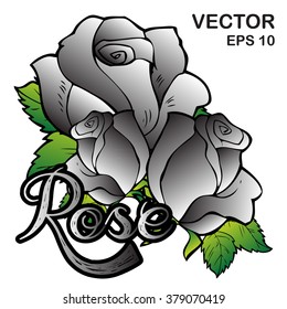 Rose motif,Flower design elements vector