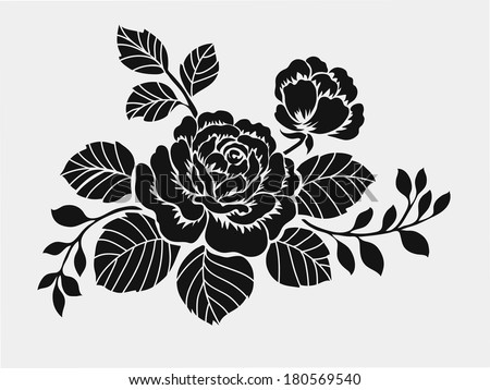 Rose Motif  Flower Design Elements Vector     