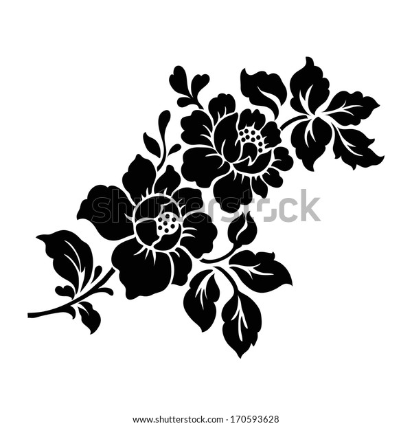 Rose Motifflower Design Elements Vector Stock Vector (Royalty Free ...