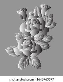 Rose mural vector graphic illustration design.