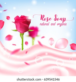 Rose natural organic soap poster