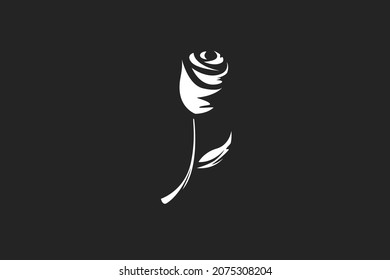 Rose negative space unique logo design