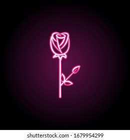 Rose neon icon. Simple thin line, outline vector of dia de muertos icons for ui and ux, website or mobile application