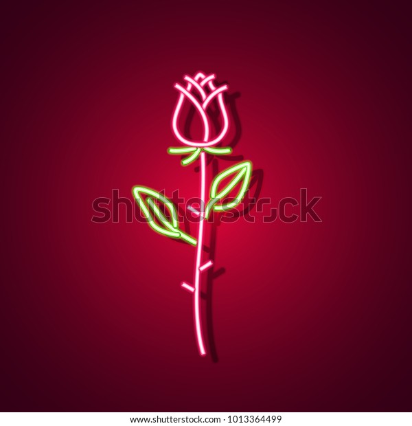 Rose Neon Sign Neon Sign Bright Stock Vector (Royalty Free) 1013364499