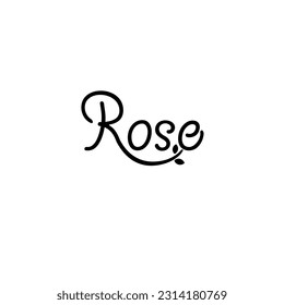 Logotipo de marca ROSE no 2 - la letra e se convierte en un símbolo de rosa.