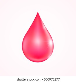 Rose oil drop. Isolated element on white background. Vector illustration.