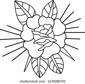 rose old school tattoo traditional art work 