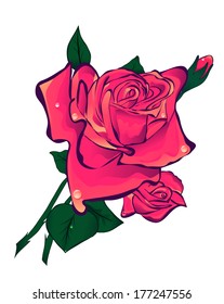 rose on a background paper