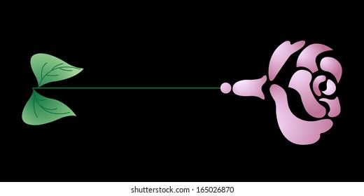 Rose on a black background