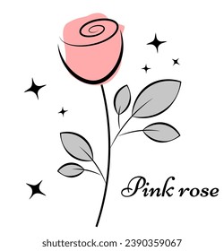 Rosa sobre un fondo blanco
