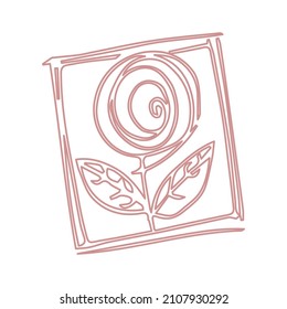 Rose on a white background.Abstraction.Vector graphics.Suitable for print. 