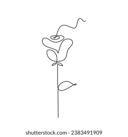 Elevar un dibujo de línea continua. Concepto de planta botánica. Ilustración vectorial aislada. Diseño minimalista a mano.