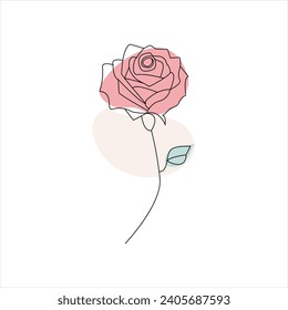 Rose one continuous line drawing. Floral flower natural design. Graphic, sketch drawing. rose
