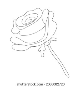 Rose. One line. Vector clip art
