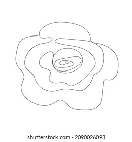 Rose. One line. Vector clip art