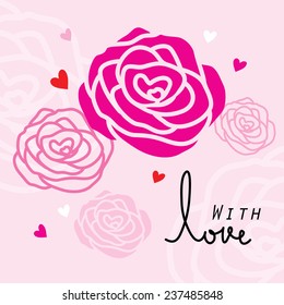 Rose For Only You Sweetheart Cute Cartoon Vector