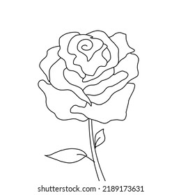 Rose Outline Drawing Ready Colorready Sell Stock Vector (Royalty Free ...