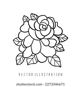 rose outline illustration. vector illustration