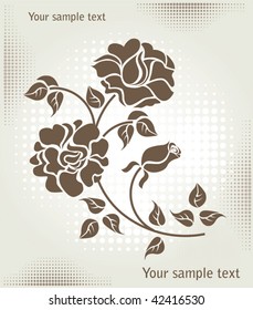 rose over halftone background