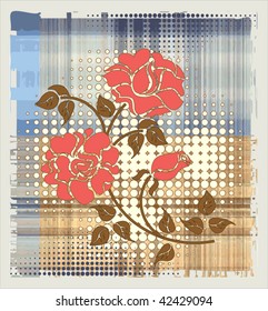 rose over halftone background