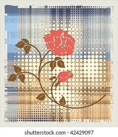 rose over halftone background