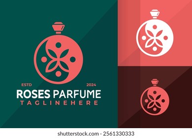 Rose Parfume Logo Icon Vector Design Illustration