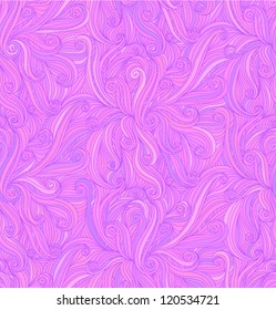 Rose pastel vector abstract doodle draw curves seamless pattern.