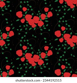 rose pattern black backdrop background wallpaper fashion texture eps 10 vector footage