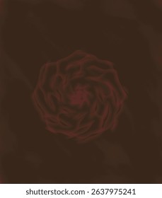 Rose Pattern in Dark Brown and Fiery Red Hues Background 
