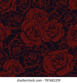 rose pattern in dark color