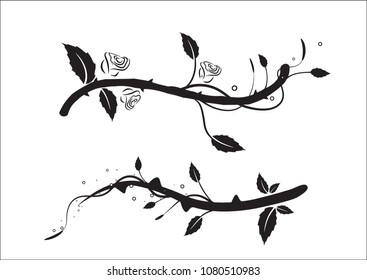 Rose pattern, floral design element vector.