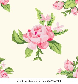 Rose Pattern Illustration – Romantic Floral Seamless Design for Textile, Stationery, and Interior Deco