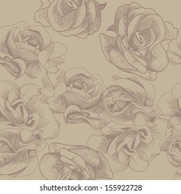 Rose pattern. Seamless floral background.