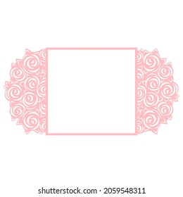  Rose Pattern in Semicircle card. SVG for Crafters. Border with rose flowers svg