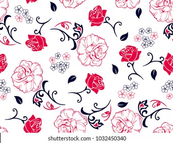 Rose pattern small and big flowers for textile pattern Floral decorations for fashion print,fabric pattern