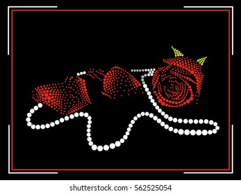 Rose with a pearl beads
