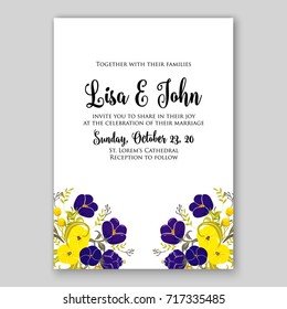 Rose, peony, ranunculus wedding invitation autumn vector design