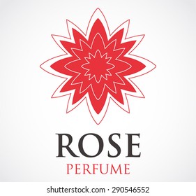 Rose perfume woman girl beauty fragrant logo element vector design symbol shape icon business template company abstract